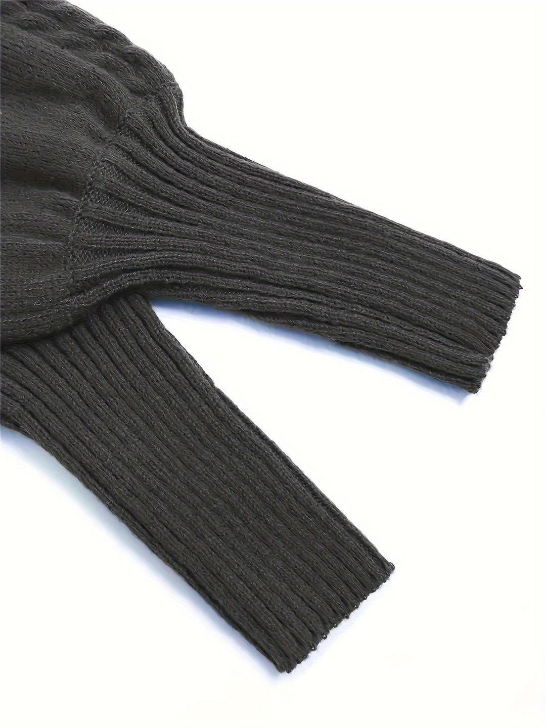 Solveig | Women's Ribbed Puff Sleeve Cable Knit Mock Neck Sweater