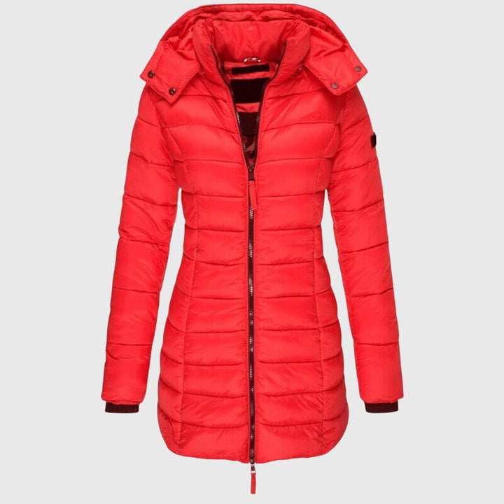 Elise | Women's Long Hooded Down Jacket with Zip Front