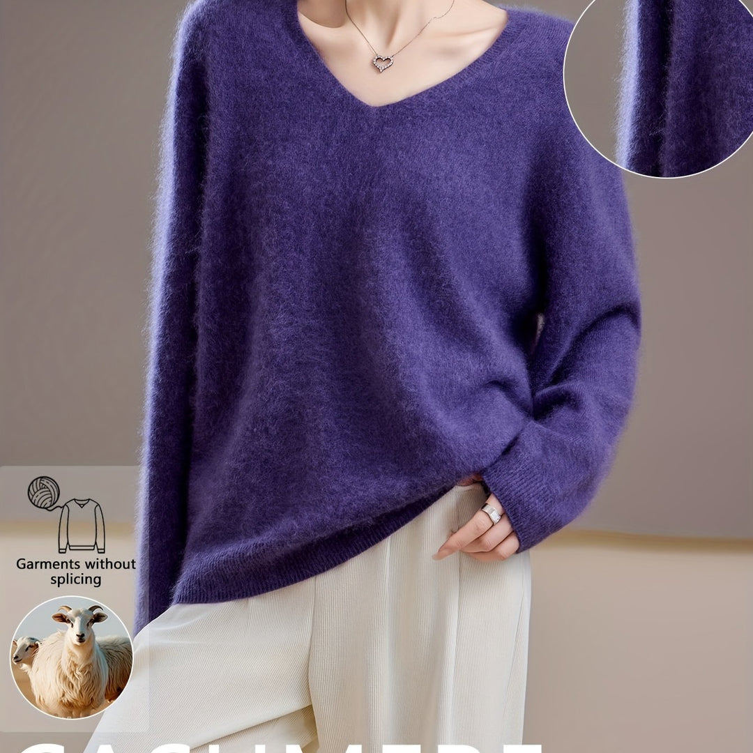 Colette | Women's Cashmere Wool Blend V-Neck Sweater