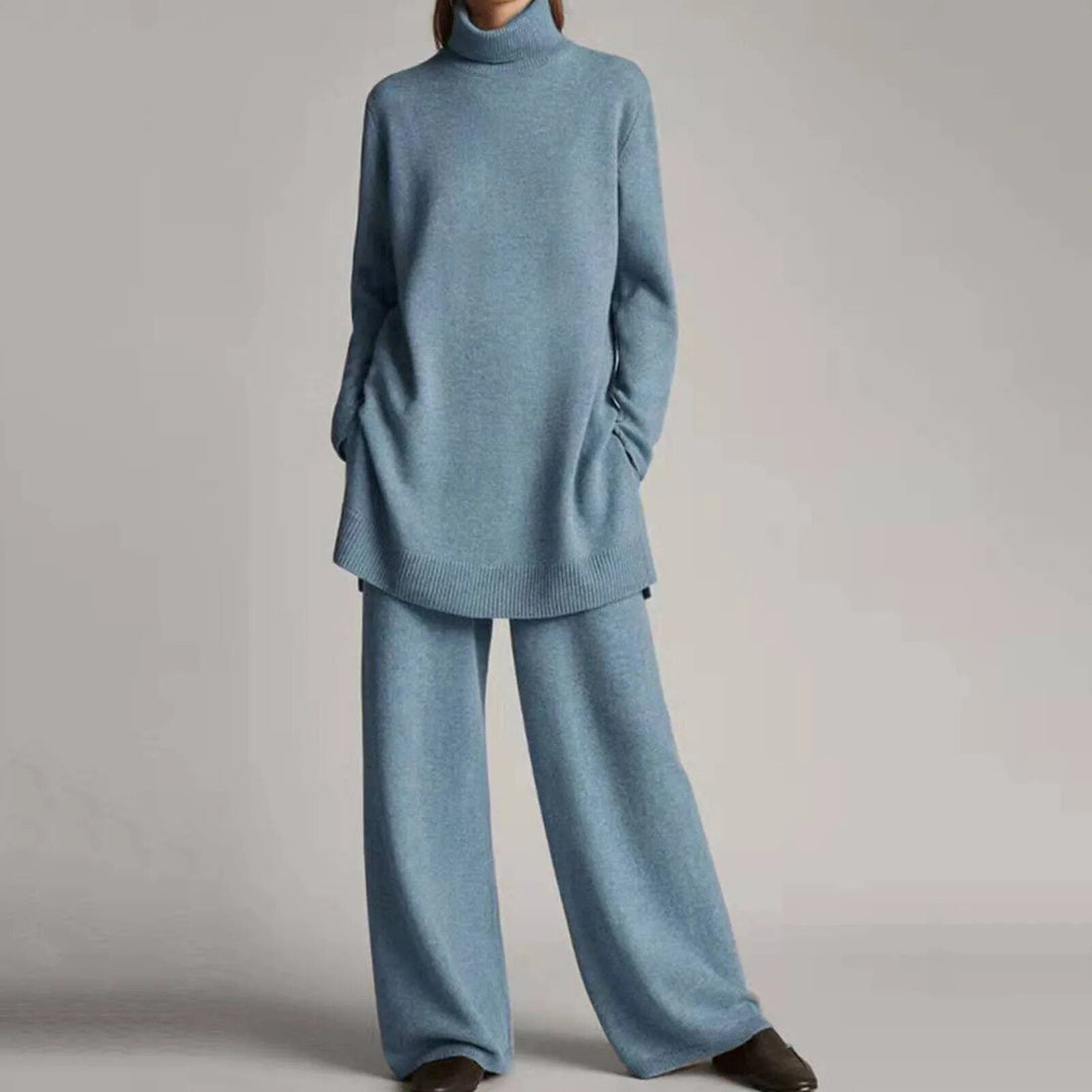 Bellamy | Women's Turtleneck Sweater Set with Wide-Leg Pants