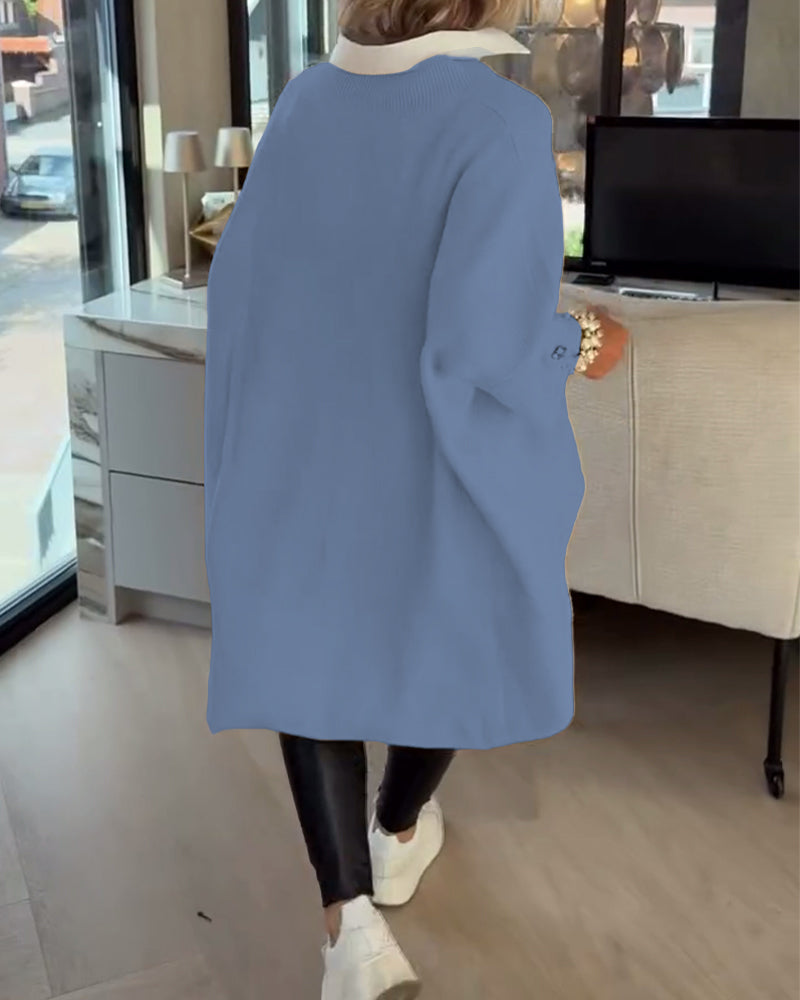 Verity™- V neck Jumper With Button Cuffs