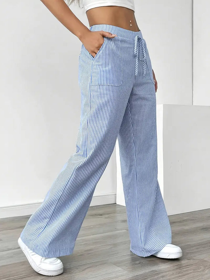 Nina™ - Elegant Striped Pant With Pockets