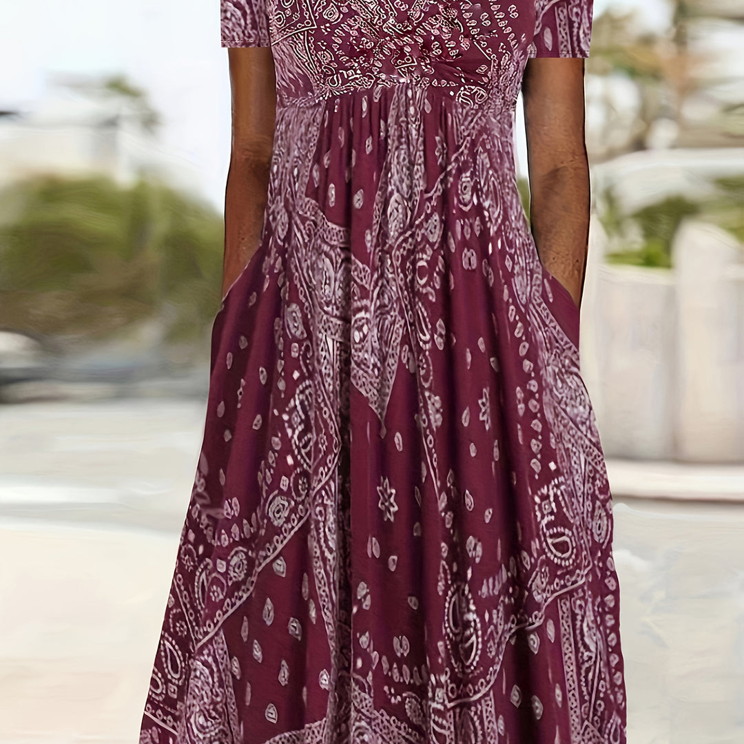 Cassie™-Casual Paisley Print Dress