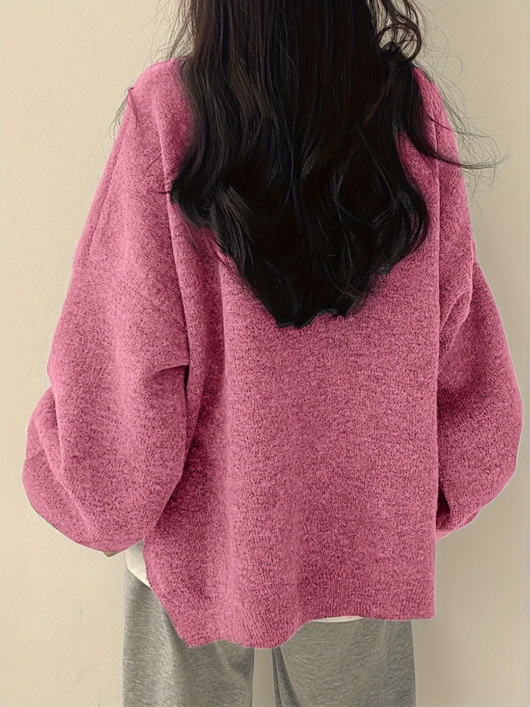 Marigold | Women's Oversized Crew Neck Sweater with Balloon Sleeves