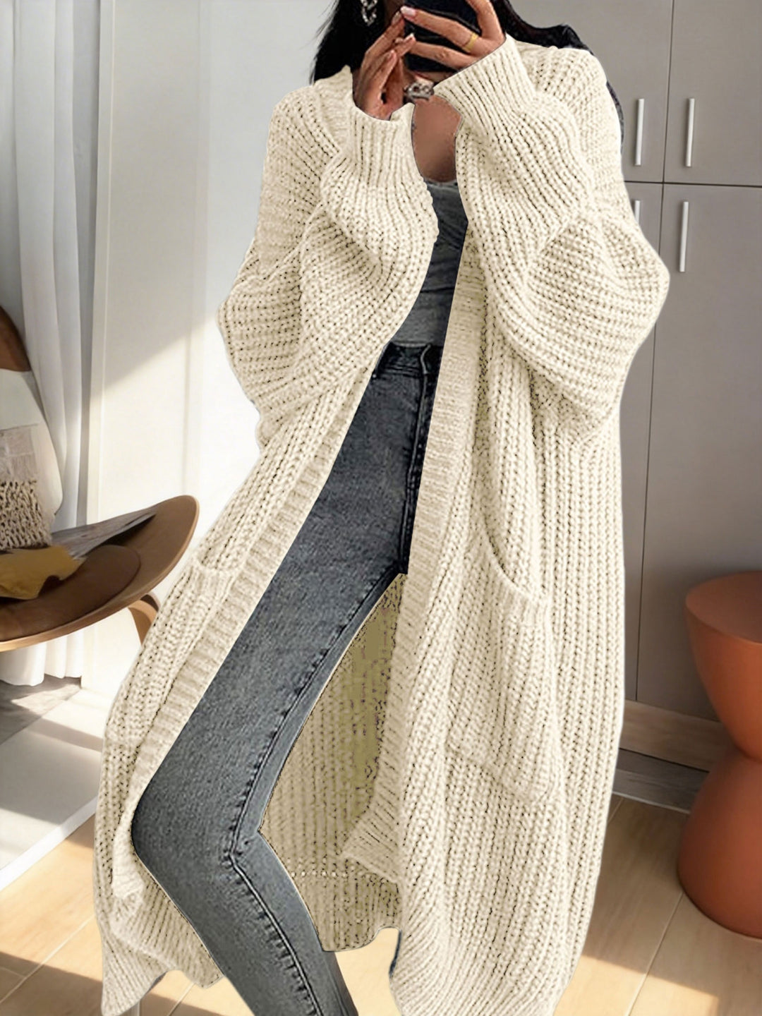 Isadora | Women's Oversized Longline Duster Cardigan with Pockets