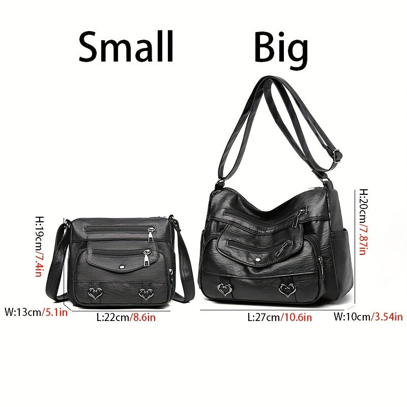 Zoey™ - Chic Heart Charm Crossbody Bag