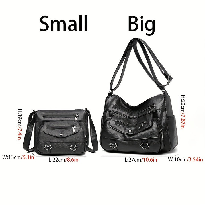 Zoey™ - Chic Heart Charm Crossbody Bag