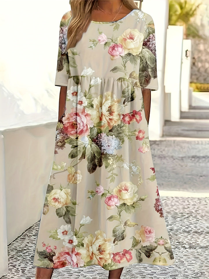 Phoebe™-Floral Print Maxi Dress