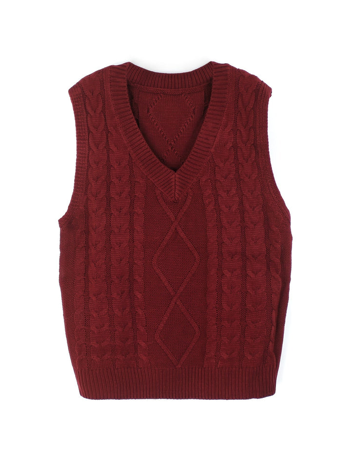 Wrenley | Women's Cable Knit V-Neck Sweater Vest