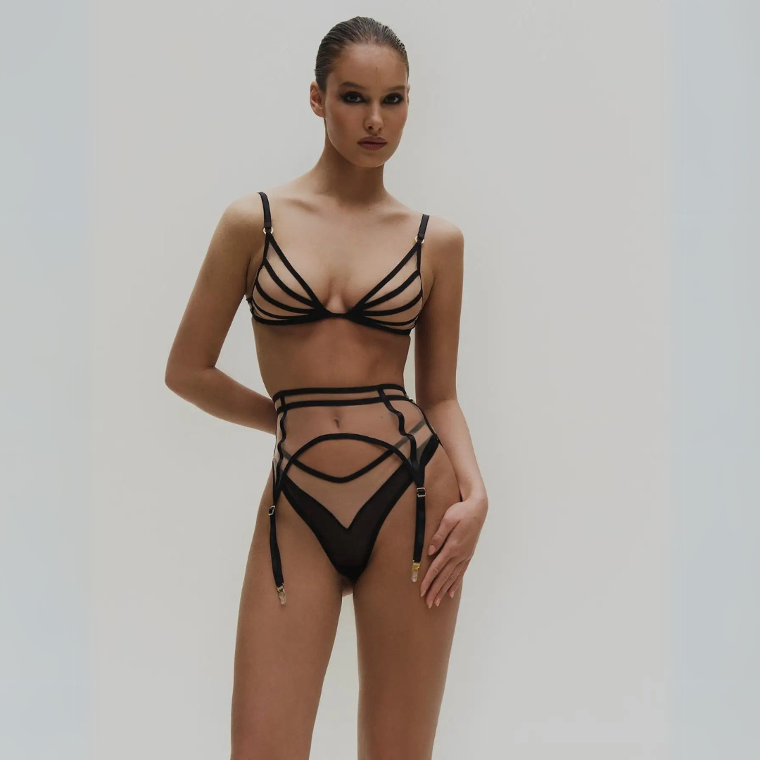 Selene – Strappy Sheer Lingerie Set