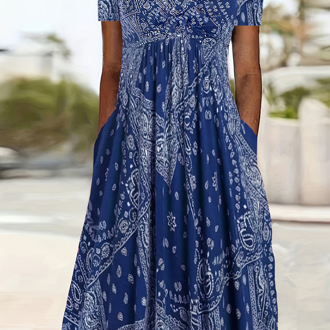 Cassie™-Casual Paisley Print Dress