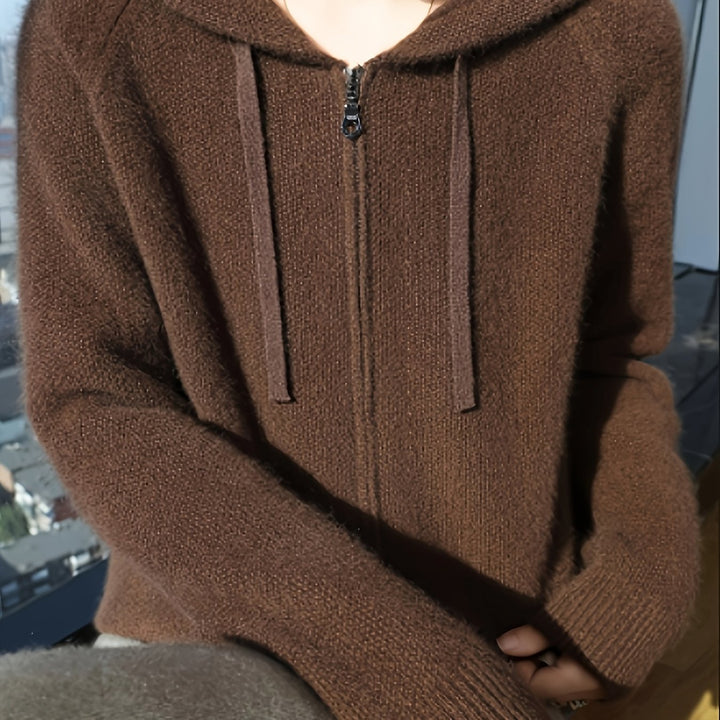 Wren | Women's Hooded Zip-Up Cardigan for Cosy Autumn/Winter Layering