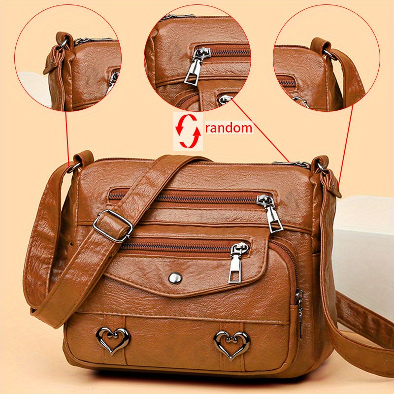 Zoey™ - Chic Heart Charm Crossbody Bag