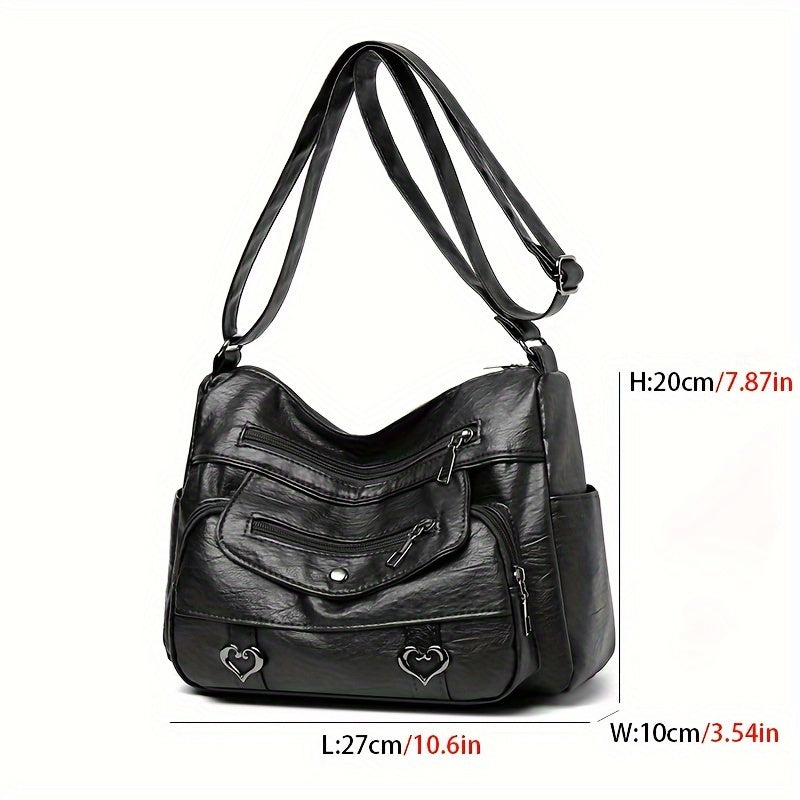 Zoey™ - Chic Heart Charm Crossbody Bag