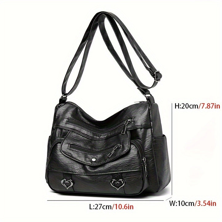 Zoey™ - Chic Heart Charm Crossbody Bag