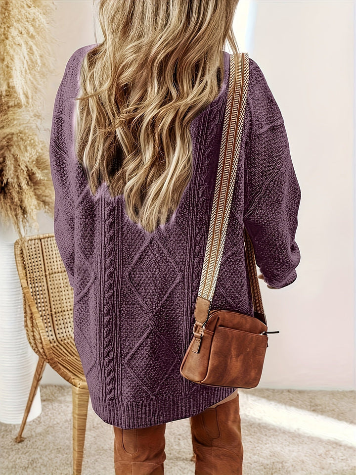 Coralie | Women's Oversized Cable Knit Sweater Dress