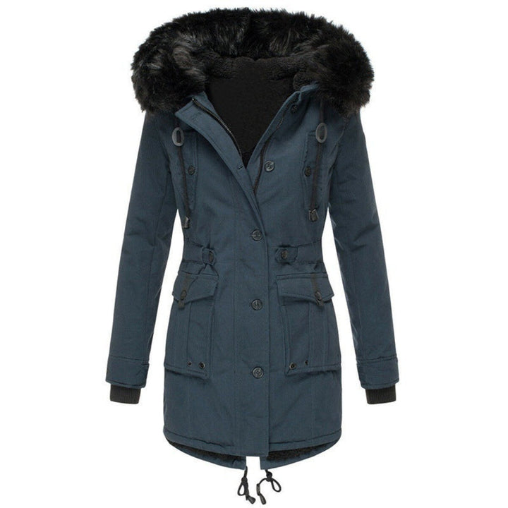 Genevieve | Women's Faux Fur Hooded Parka Jacket with Drawstring Waist