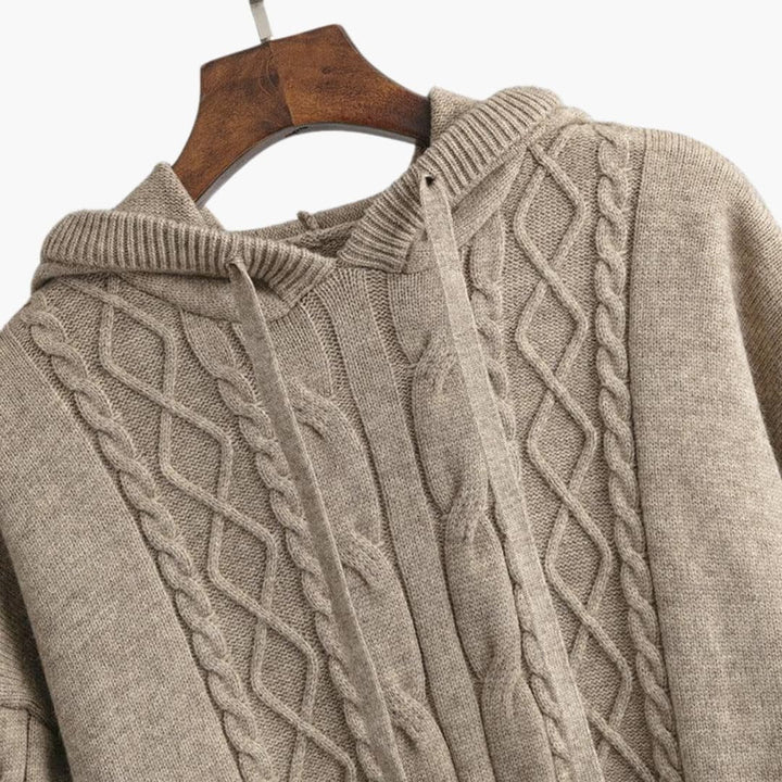 Fenella | Women's Oversized Hooded Cable Knit Sweater Set