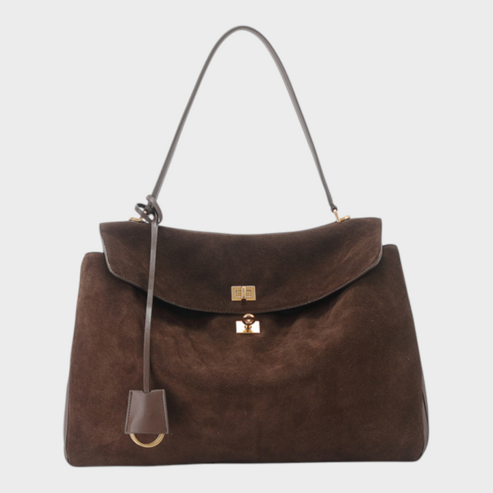 Structured Flap Top Handle Crossbody Leather Handbag