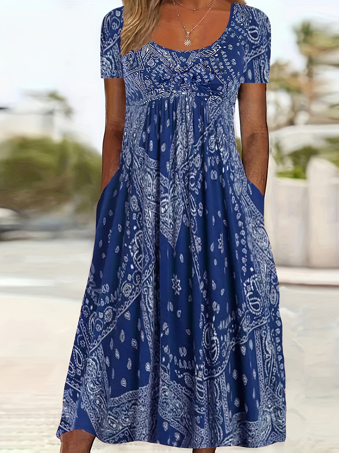 Yuki™-Casual Paisley Print Dress