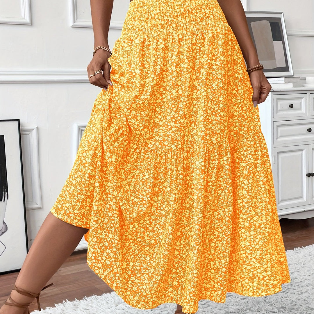 Malika – Tiered Floral Maxi Skirt