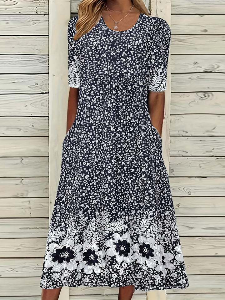 Fliss™-Floral Peplum Dress