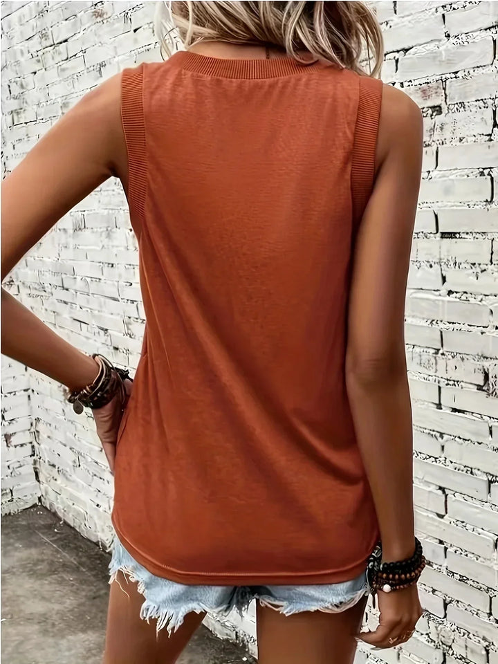 Jezzy - Breathable V-Neck And Sleeveless Top