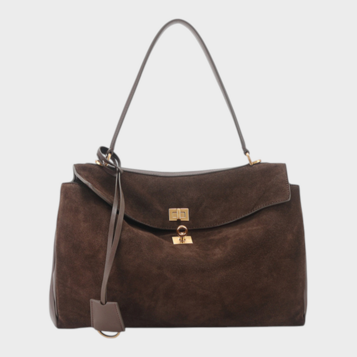 Structured Flap Top Handle Crossbody Leather Handbag