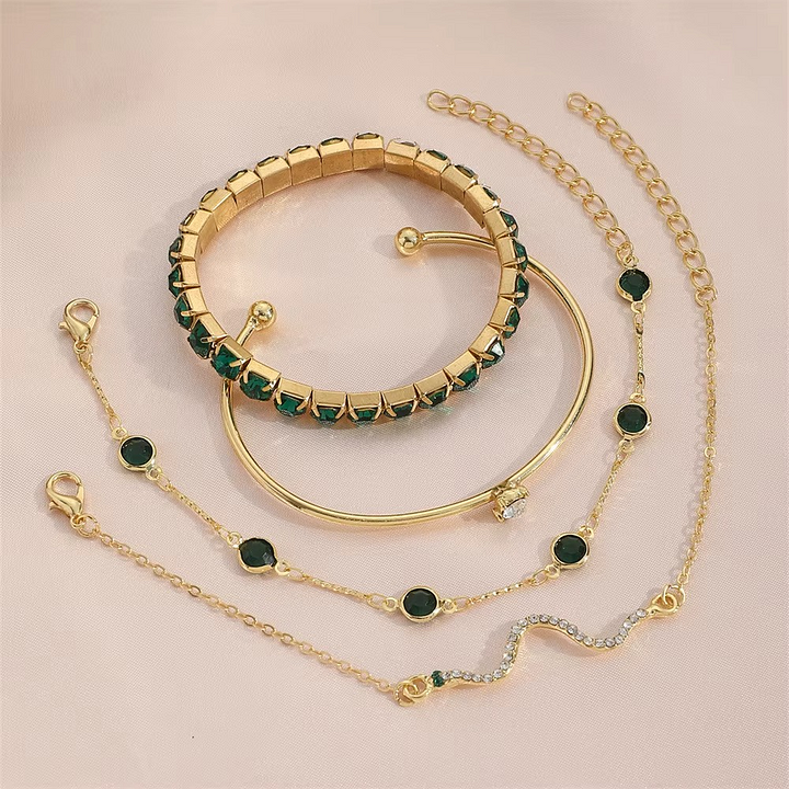 Miray -Aurora Emerald Bracelet Set