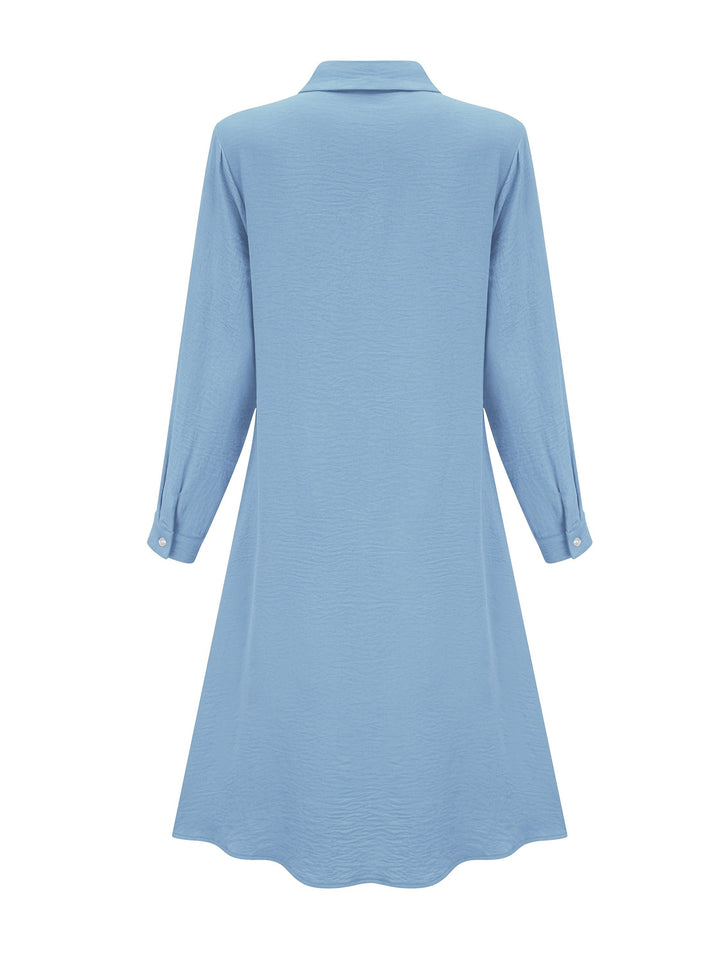 Paloma™-Plain Colour Button Front Shirt Dress