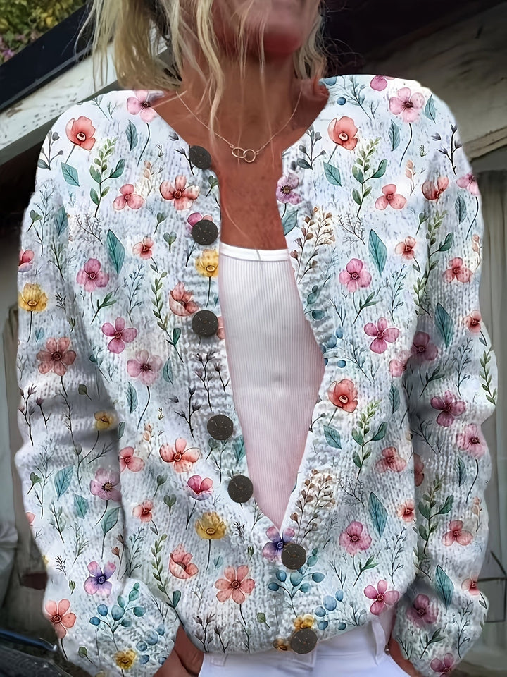 Fetiya-Floral Print Cardigan