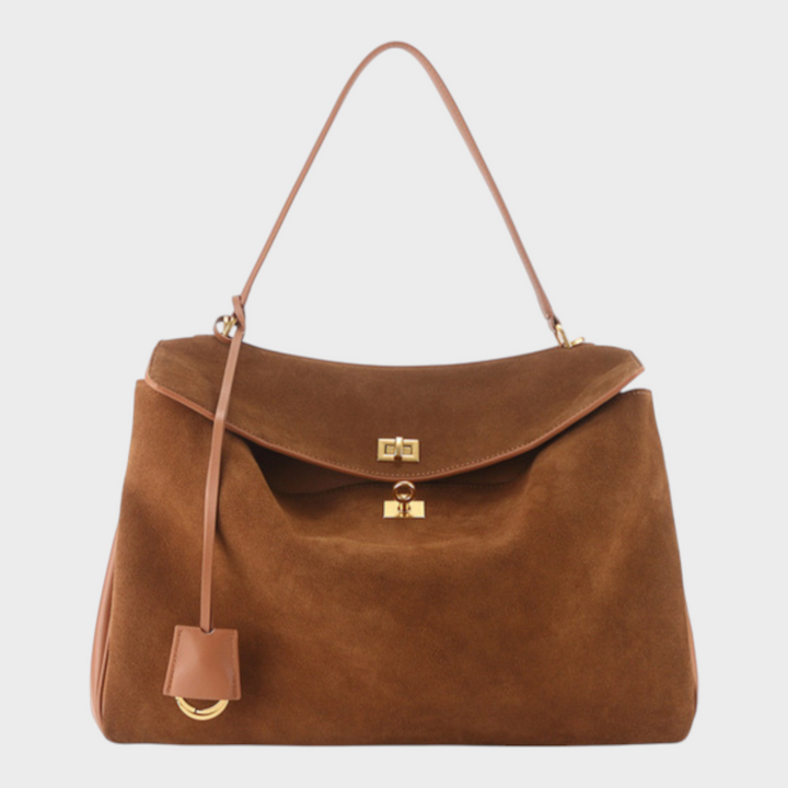 Structured Flap Top Handle Crossbody Leather Handbag