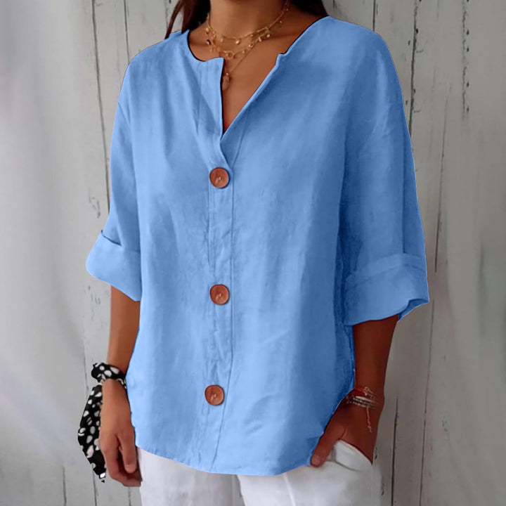 Clara™ | Coastal Linen Blouse