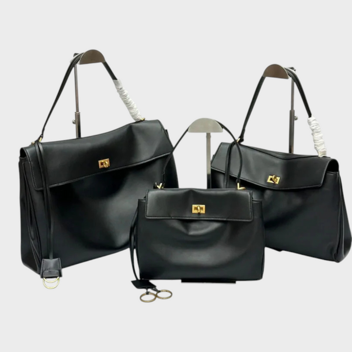 Structured Flap Top Handle Crossbody Leather Handbag