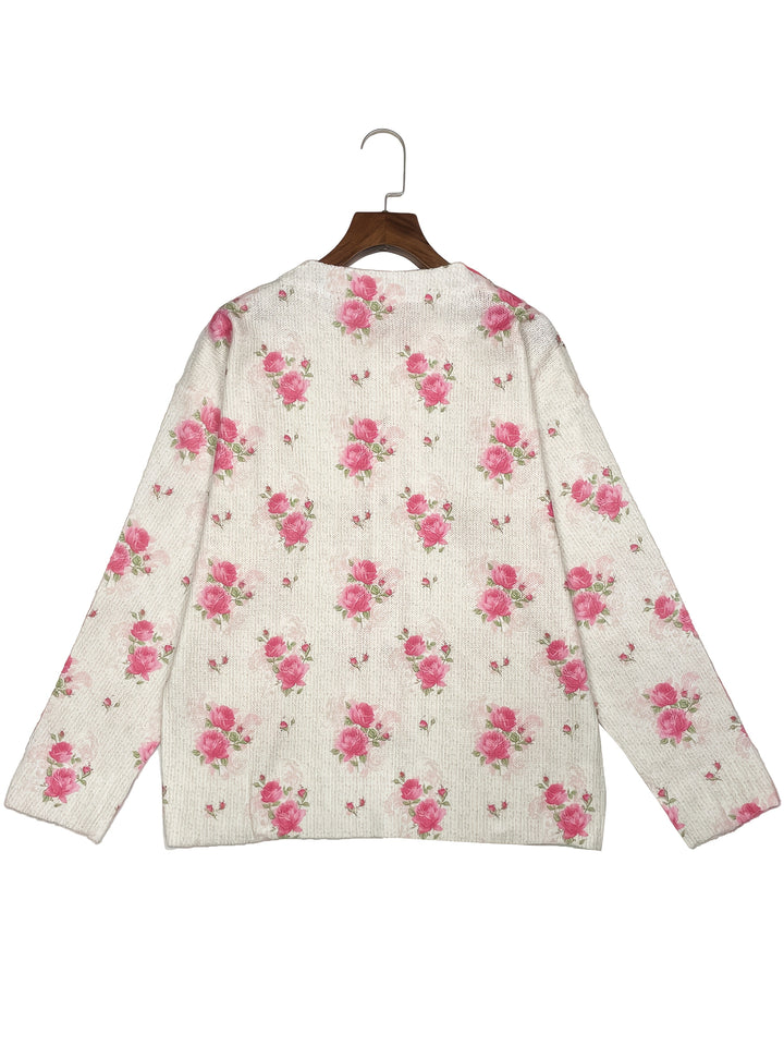 Wendy- 3D Floral Print Cardigan
