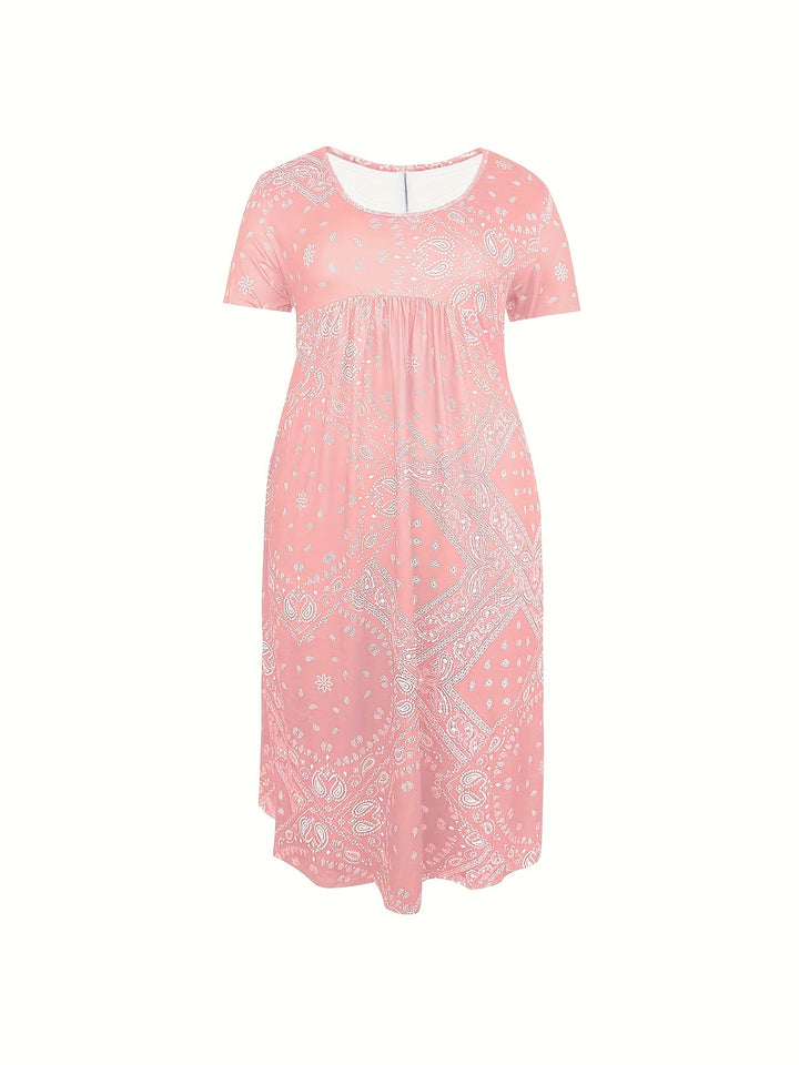 Yuki™-Casual Paisley Print Dress