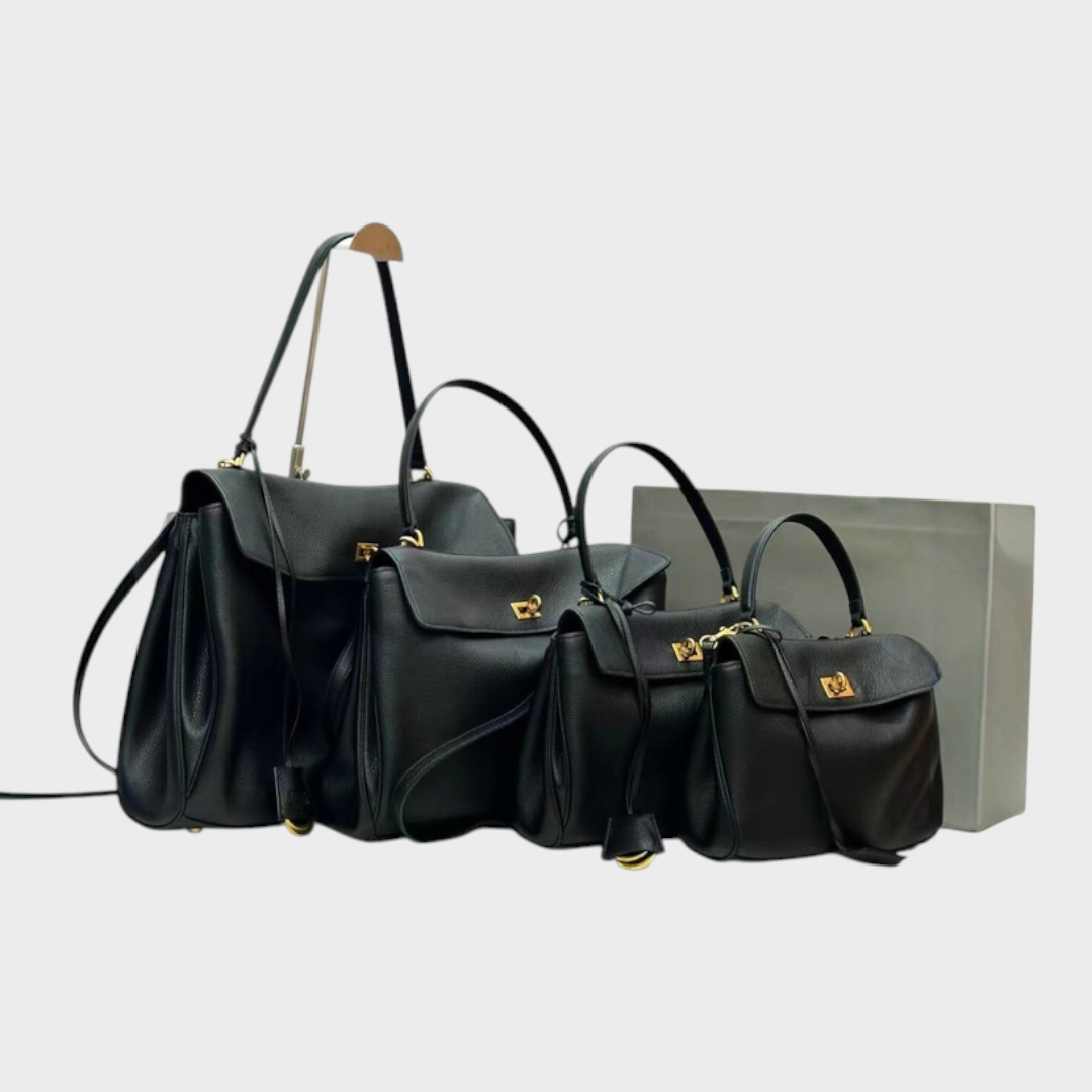 Structured Flap Top Handle Crossbody Leather Handbag