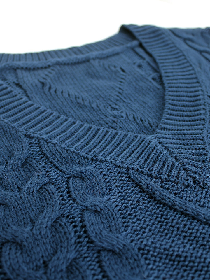 Wrenley | Women's Cable Knit V-Neck Sweater Vest