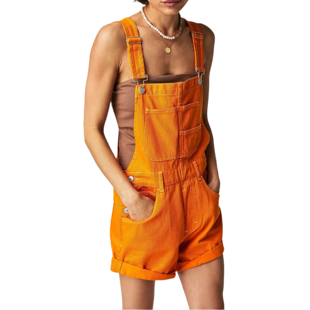 REMI™ - Vintage Adjustable Denim Overall Shorts