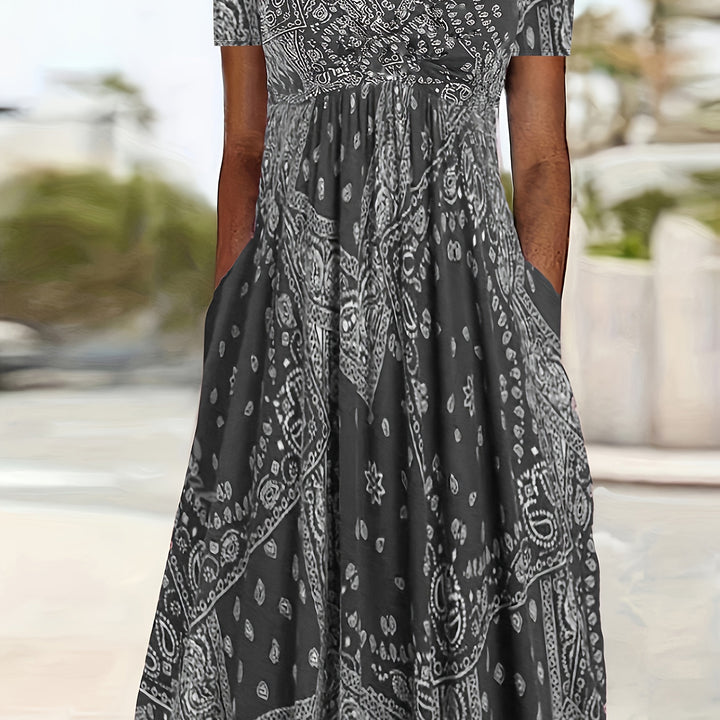 Cassie™-Casual Paisley Print Dress