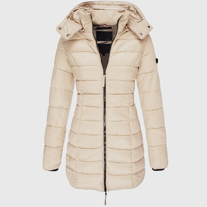 Elise | Women's Long Hooded Down Jacket with Zip Front