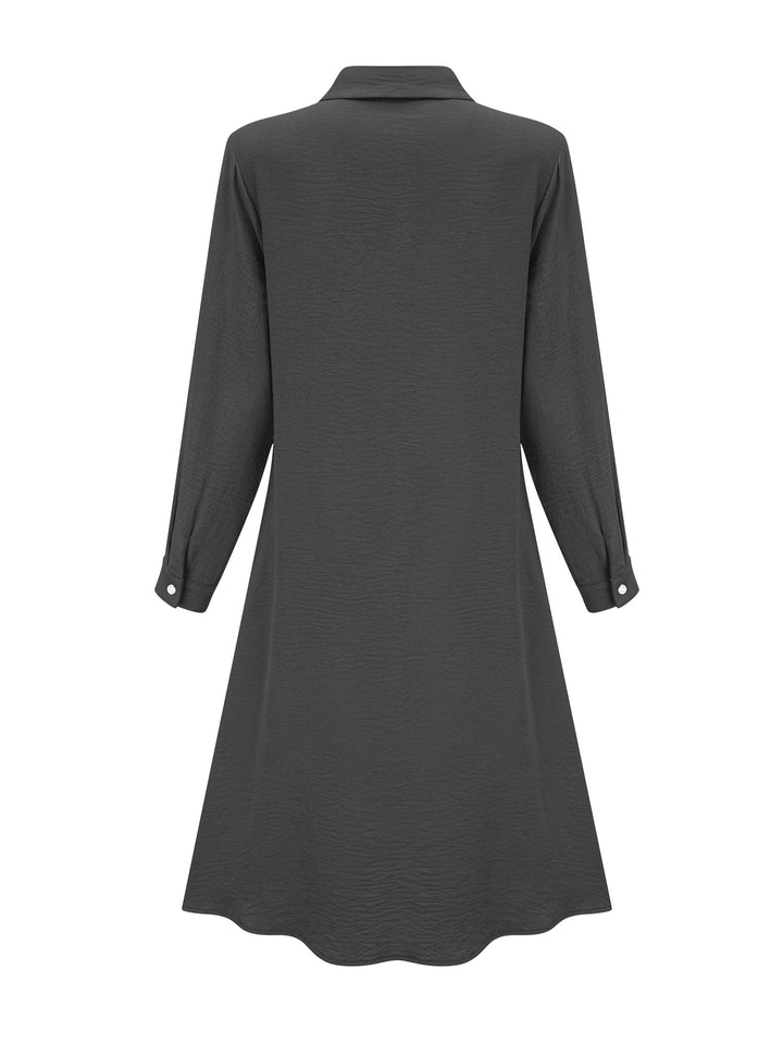 Paloma™-Plain Colour Button Front Shirt Dress