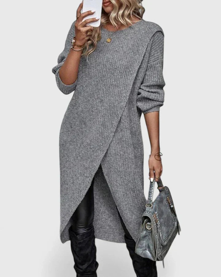 Everly | Women’s Long Wrap Sweater Dress