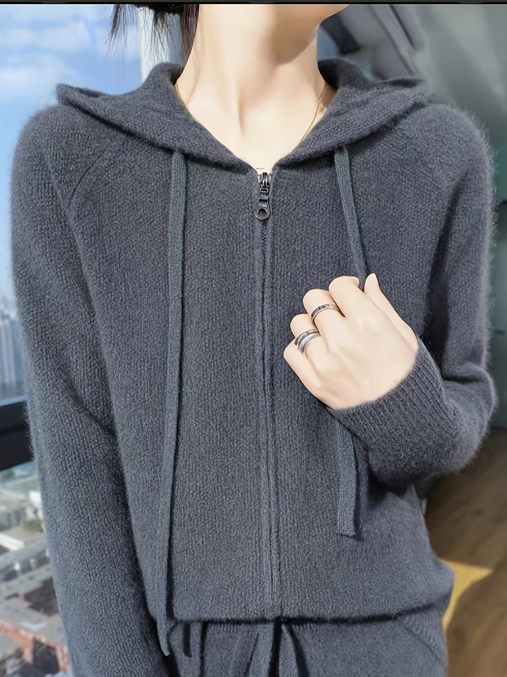 Wren | Women's Hooded Zip-Up Cardigan for Cosy Autumn/Winter Layering