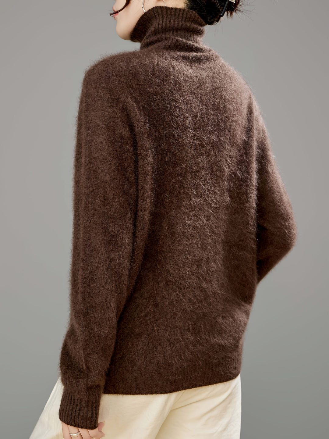 Marceline | Women's Brushed Cashmere Wool Turtleneck Sweater
