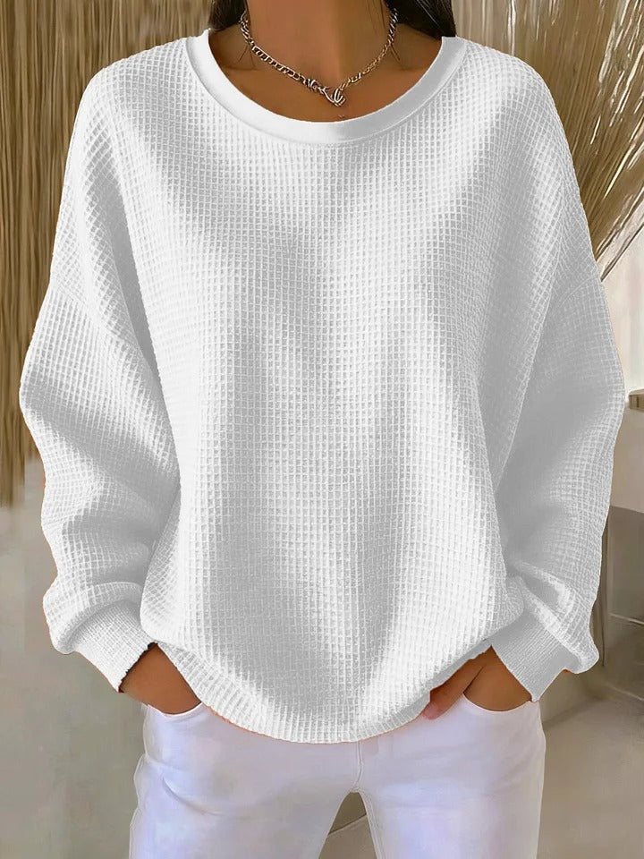 Nova | Women's Oversized Waffle Knit Boat Neck Sweater
