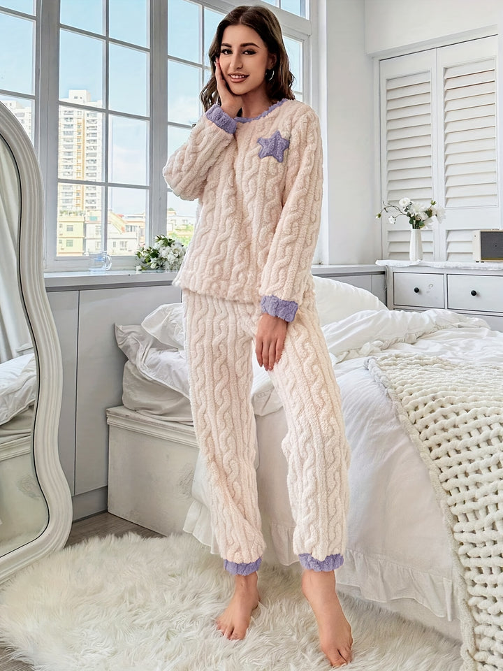 Bonnie | Women's Fleece Star Print Pajama Set