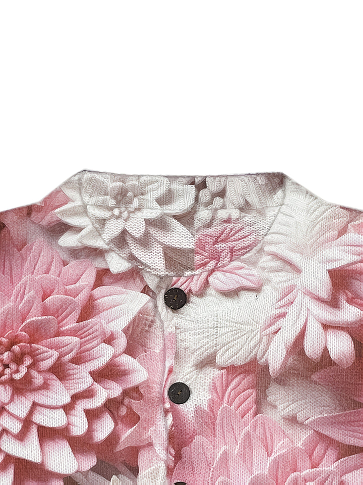 Jackie-3D Floral Print Cardigan