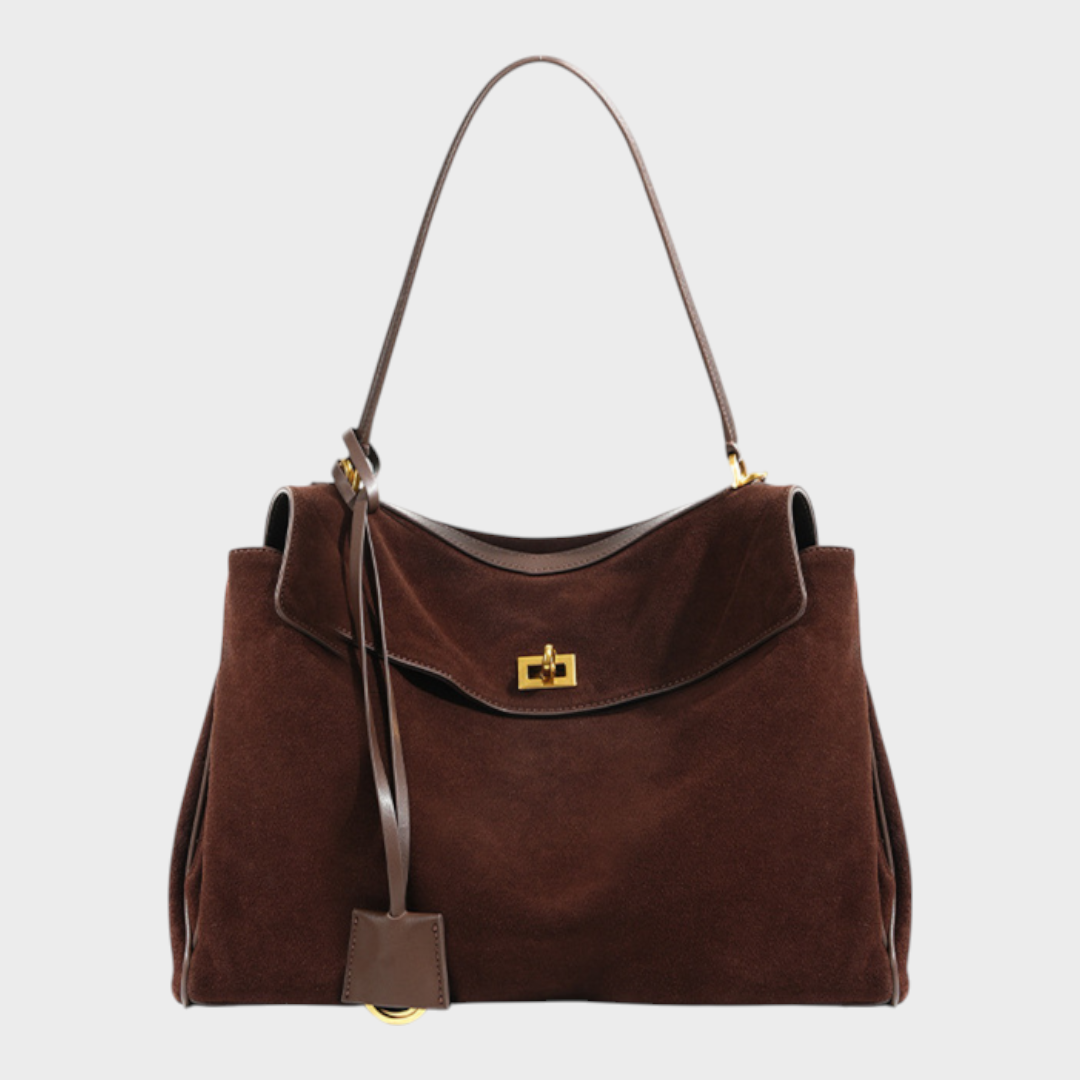 Structured Flap Top Handle Crossbody Leather Handbag
