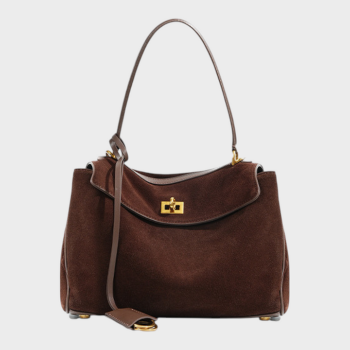 Structured Flap Top Handle Crossbody Leather Handbag